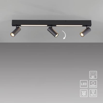 Schöner Wohnen 11794-18 - LED spot svjetiljka DANTE 3xGU10/10W/230V + LED/14,4W crna