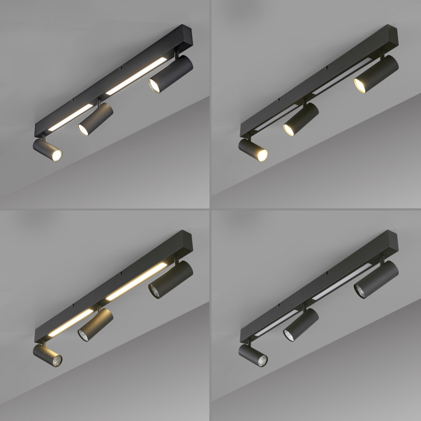Schöner Wohnen 11794-18 - LED spot svjetiljka DANTE 3xGU10/10W/230V + LED/14,4W crna
