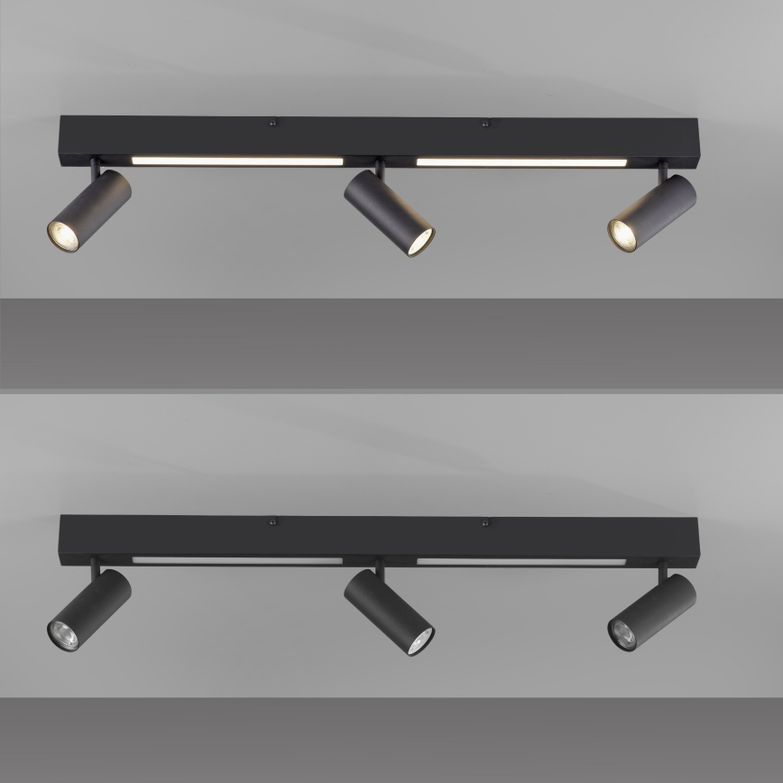 Schöner Wohnen 11794-18 - LED spot svjetiljka DANTE 3xGU10/10W/230V + LED/14,4W crna