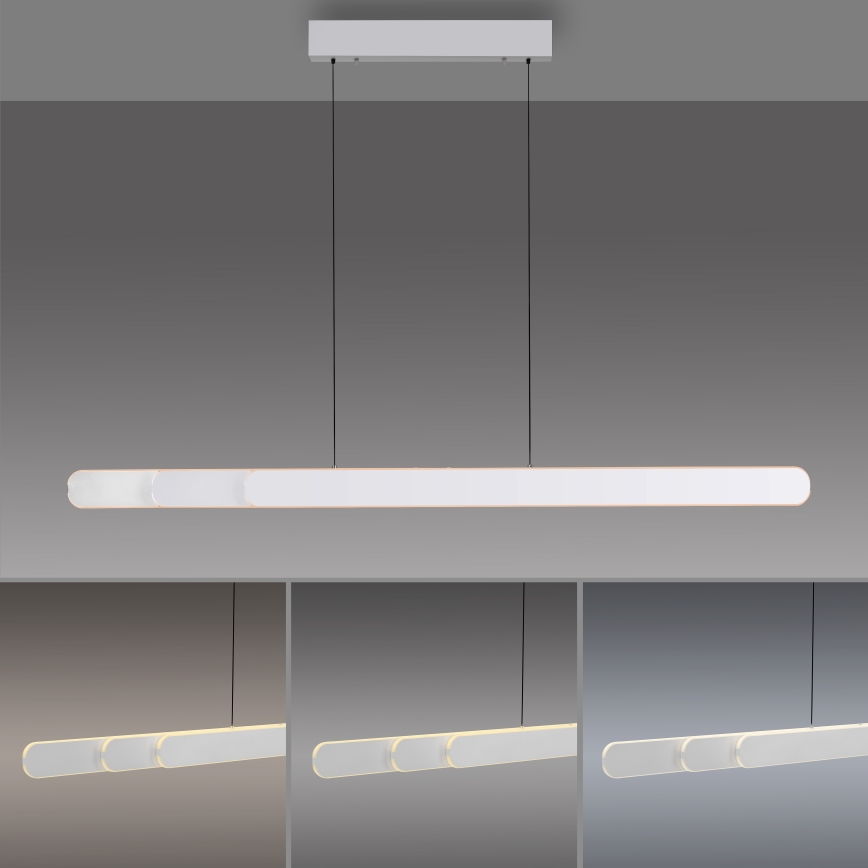 Schöner Wohnen 12577-16 - Prigušivi LED luster na sajli ADRIANA ROUND 2xLED/24W/230V 2700/3000/3500/4000/5000K 160 cm bijela