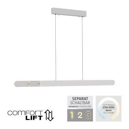 Schöner Wohnen 12577-16 - Prigušivi LED luster na sajli ADRIANA ROUND 2xLED/24W/230V 2700/3000/3500/4000/5000K 160 cm bijela