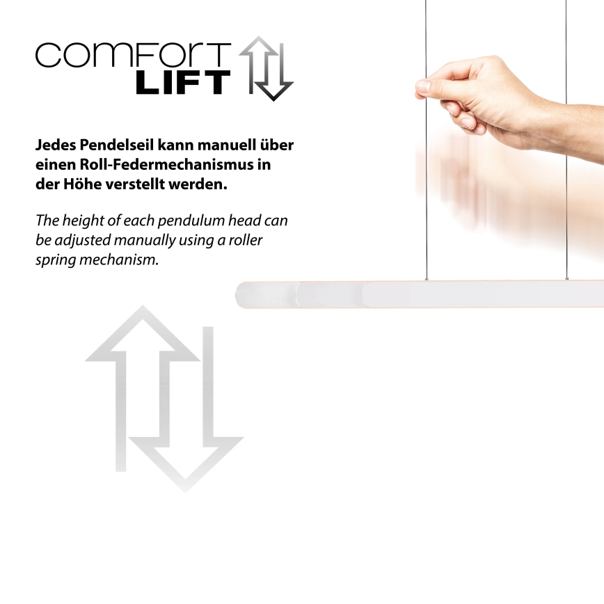 Schöner Wohnen 12577-16 - Prigušivi LED luster na sajli ADRIANA ROUND 2xLED/24W/230V 2700/3000/3500/4000/5000K 160 cm bijela