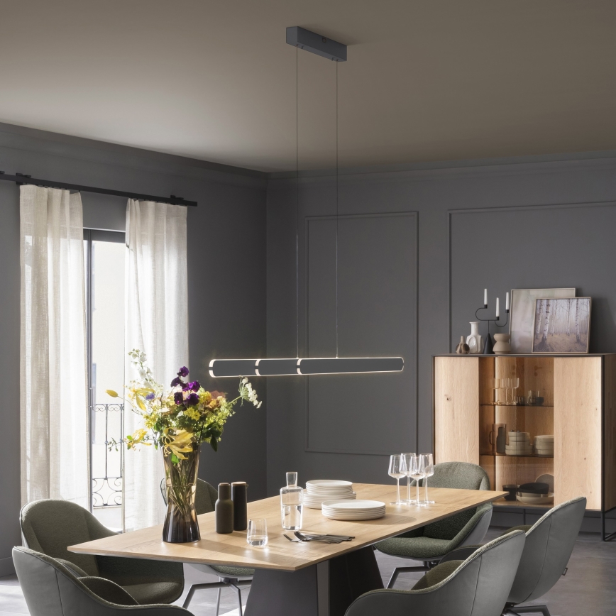 Schöner Wohnen 12577-18 - Viseća svjetiljka na kabelu s mogućnošću prigušivanja ADRIANA ROUND 2xLED/24W/230V 2700/3000/3500/4000/5000K crna