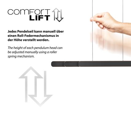 Schöner Wohnen 12577-18 - LED luster na sajli ADRIANA ROUND s mogućnošću prigušivanja 2xLED/24W/230V 2700/3000/3500/4000/5000K 160 cm crna