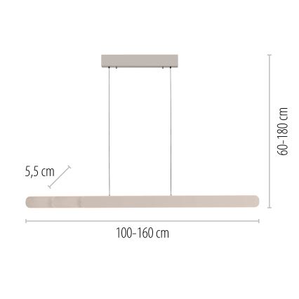 Schöner Wohnen 12577-39 - LED viseći luster na sajli s mogućnošću prigušivanja ADRIANA ROUND 2xLED/24W/230V 2700/3000/3500/4000/5000K siva