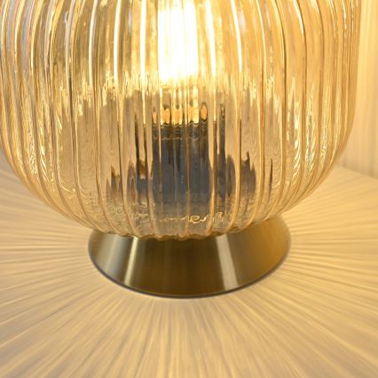 Schöner Wohnen 13573-27 - Stolna svjetiljka NAMI 1xE27/25W/230V zlatna/bež/zadimljena