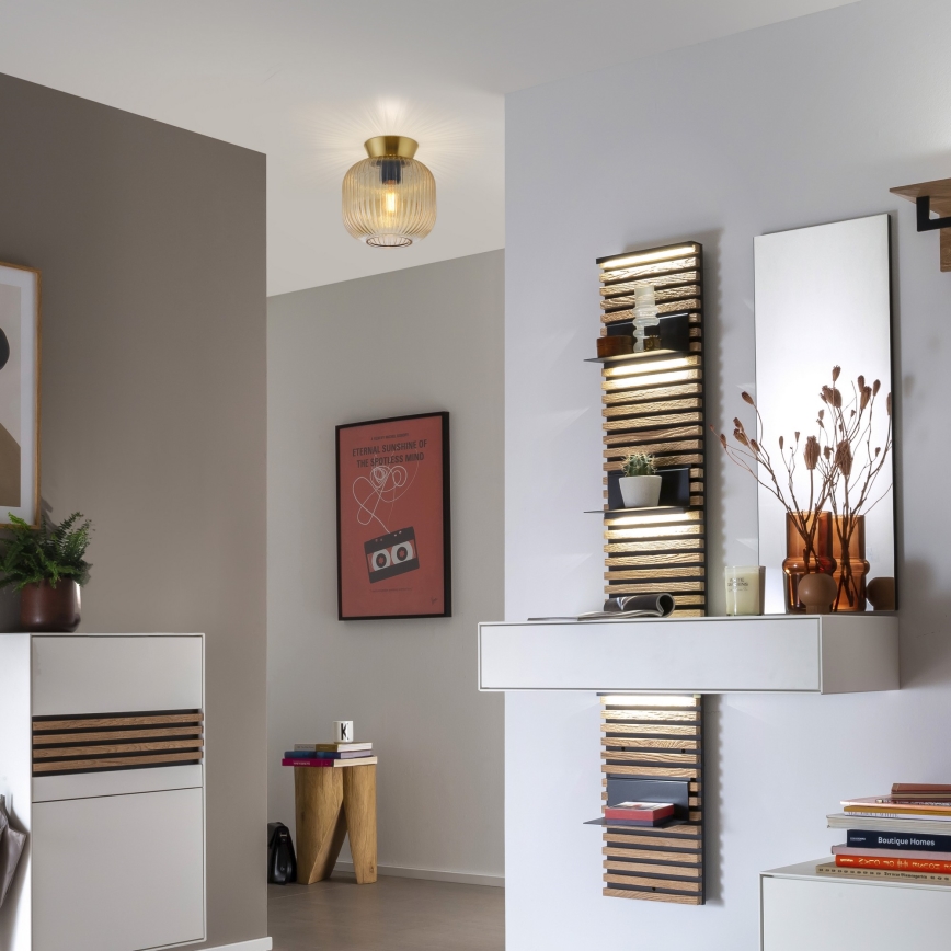 Schöner Wohnen 13574-27 - Stropno svjetlo NAMI 1xE27/25W/230V Ø 20 cm zlatna/bež/zadimljena