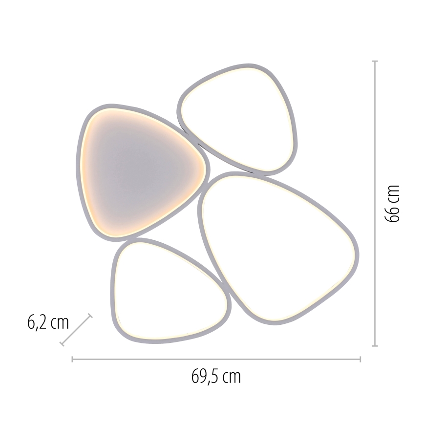 Schöner Wohnen 14038-16 - LED stropna svjetiljka PEBBLES s prigušivanjem LED/35,5W/230V bijela