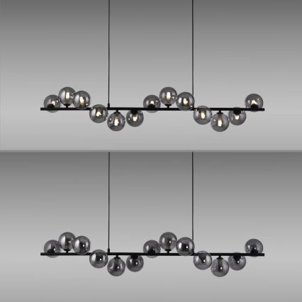 Schöner Wohnen 14504-18 - LED luster na sajli DUBAI 13xG9/3W/230V 118 m crna/dimljena