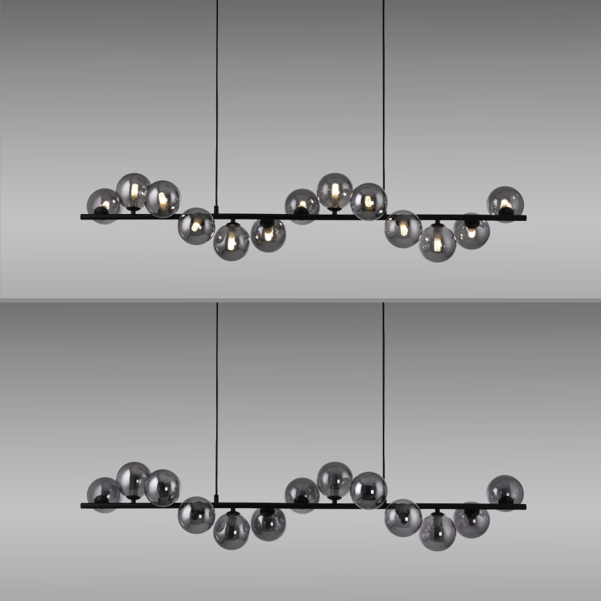 Schöner Wohnen 14504-18 - LED luster na sajli DUBAI 13xG9/3W/230V 118 m crna/dimljena
