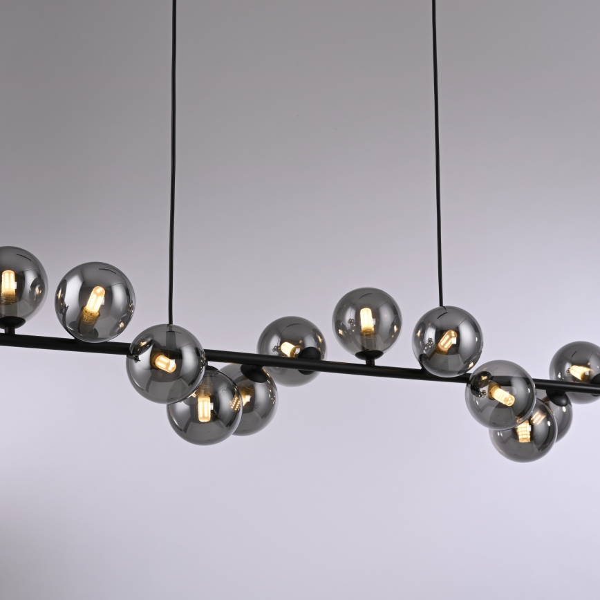 Schöner Wohnen 14504-18 - LED luster na sajli DUBAI 13xG9/3W/230V 118 m crna/dimljena