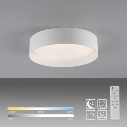 Schöner Wohnen 14593-16 - LED prigušiva stropna svjetiljka TAVOLI LED/10W/230V 2700-6500K Ø 28,5 cm bijela + daljinski upravljač