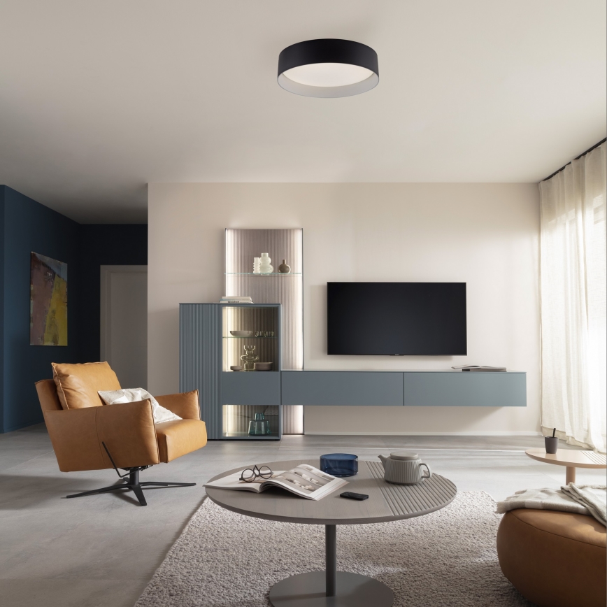 Schöner Wohnen 14593-18 - LED stropna svjetiljka s prigušivanjem TAVOLI LED/10W/230V 2700-6500K Ø 28,5 cm crna + daljinski upravljač