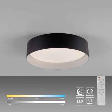 Schöner Wohnen 14593-18 - LED stropna svjetiljka s prigušivanjem TAVOLI LED/10W/230V 2700-6500K Ø 28,5 cm crna + daljinski upravljač