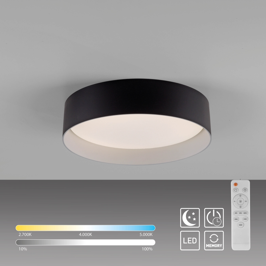 Schöner Wohnen 14593-18 - LED stropna svjetiljka s prigušivanjem TAVOLI LED/10W/230V 2700-6500K Ø 28,5 cm crna + daljinski upravljač