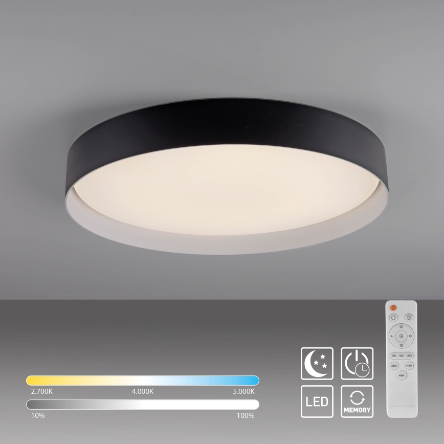 Schöner Wohnen 14595-18 - LED stropna svjetiljka s prigušivanjem TAVOLI LED/34W/230V 2700-6500K promjer 49 cm crna + daljinski upravljač