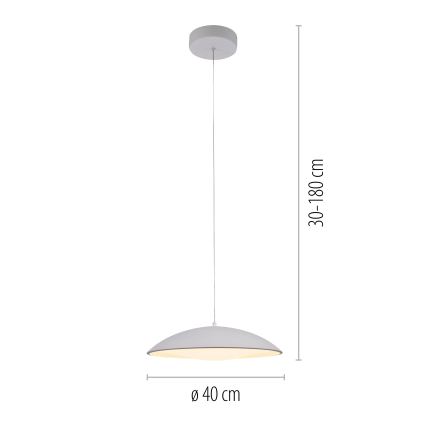 Schöner Wohnen 14606-16 - LED luster na sajli s mogućnošću prigušivanja LENTE LED/17W/230V Ø 40 cm bijela