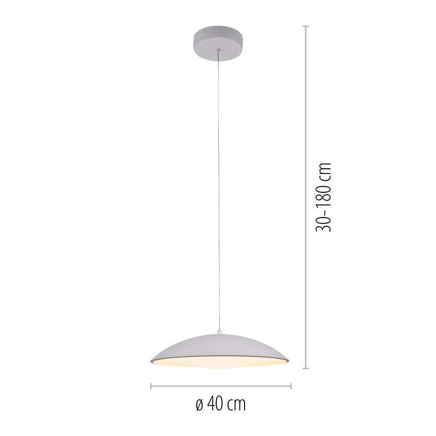 Schöner Wohnen 14606-16 - LED luster na sajli s mogućnošću prigušivanja LENTE LED/17W/230V Ø 40 cm bijela
