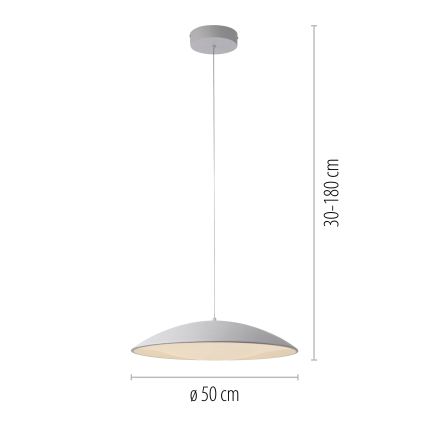 Schöner Wohnen 14607-16 - LED zatemljiv luster na sajli LENTE LED/23W/230V Ø 50 cm bijela