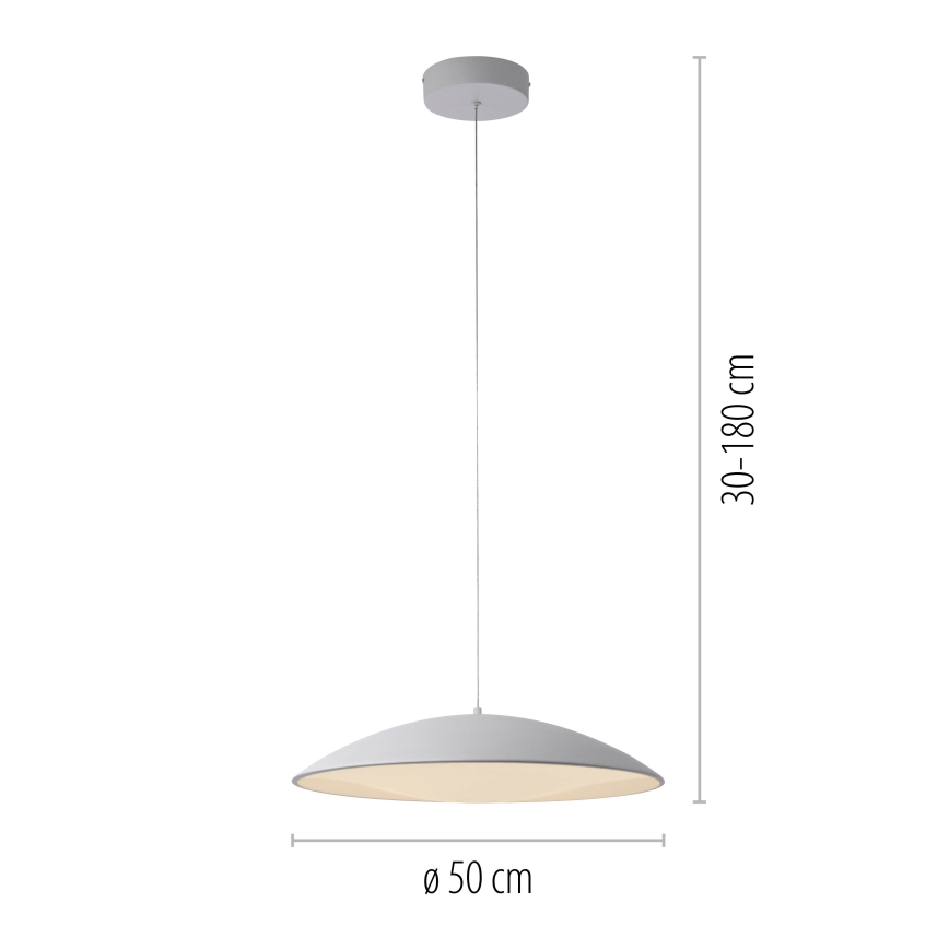 Schöner Wohnen 14607-16 - LED zatemljiv luster na sajli LENTE LED/23W/230V Ø 50 cm bijela