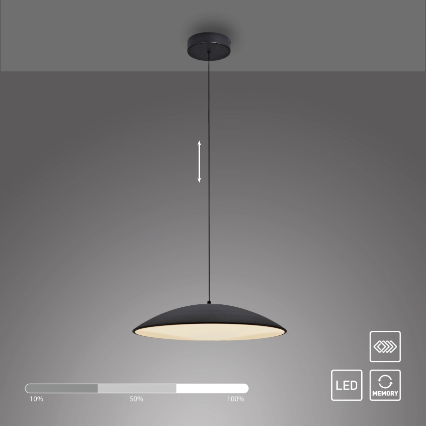 Schöner Wohnen 14607-18 - LED luster s mogućnošću prigušivanja na kabelu LENTE LED/23W/230V promjer 50 cm crna