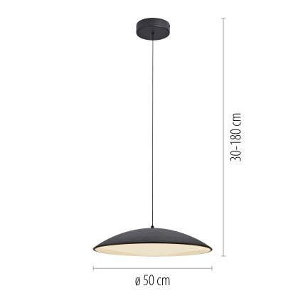 Schöner Wohnen 14607-18 - LED luster s mogućnošću prigušivanja na kabelu LENTE LED/23W/230V promjer 50 cm crna