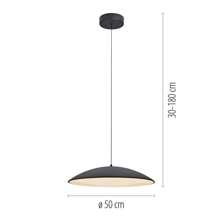 Schöner Wohnen 14607-18 - LED luster s mogućnošću prigušivanja na kabelu LENTE LED/23W/230V promjer 50 cm crna