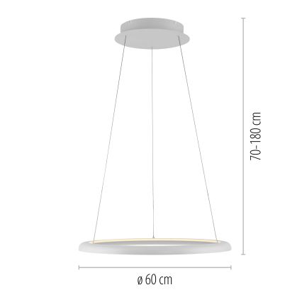 Schöner Wohnen 15570-16 - LED luster s prigušivanjem na sajli QUILLO LED/36W/230V, promjer 60 cm, bijela