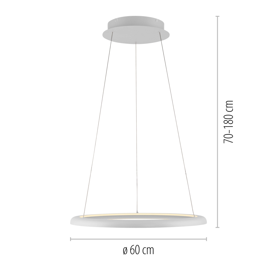 Schöner Wohnen 15570-16 - LED luster s prigušivanjem na sajli QUILLO LED/36W/230V, promjer 60 cm, bijela