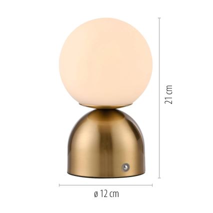 Schöner Wohnen 19218-12 - LED prigušivačka dodirna punjiva stolna lampa RUDI LED/1,2W/5V 3000-6000K 1200 mAh zlatna