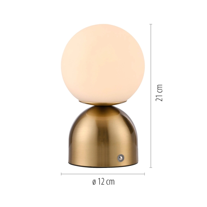 Schöner Wohnen 19218-12 - LED prigušivačka dodirna punjiva stolna lampa RUDI LED/1,2W/5V 3000-6000K 1200 mAh zlatna