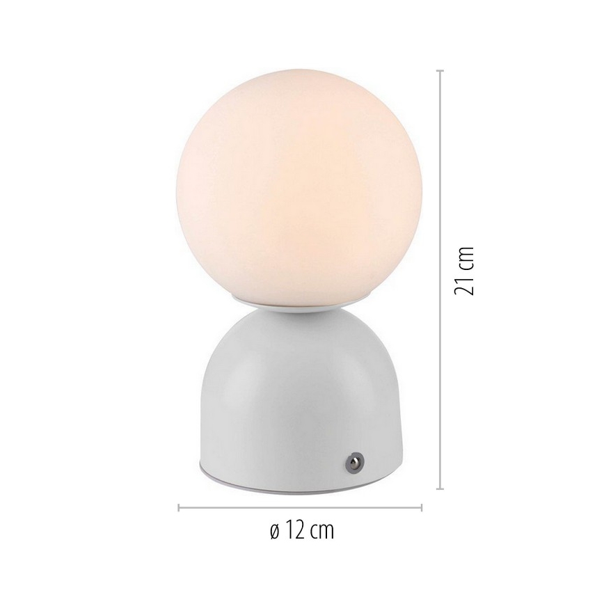 Schöner Wohnen 19218-16 - LED prigušiva stolna lampa RUDI s dodirnim upravljanjem, punjiva LED/1,2W/5V 3000-6000K 1200 mAh, bijela