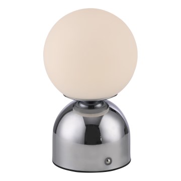 Schöner Wohnen 19218-17 - Stolna LED lampa RUDI, punjiva, s dodirnim upravljanjem i mogućnošću prigušivanja, LED/1,2W/5V 3000-6000K 1200 mAh sjajni krom