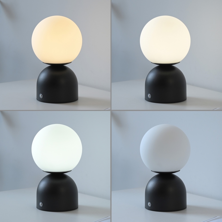 Schöner Wohnen 19218-18 - LED prigušiva dodirna punjiva stolna lampa RUDI LED/1,2W/5V 3000-6000K 1200 mAh crna