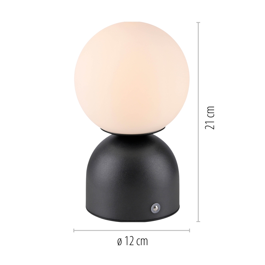 Schöner Wohnen 19218-18 - LED prigušiva dodirna punjiva stolna lampa RUDI LED/1,2W/5V 3000-6000K 1200 mAh crna