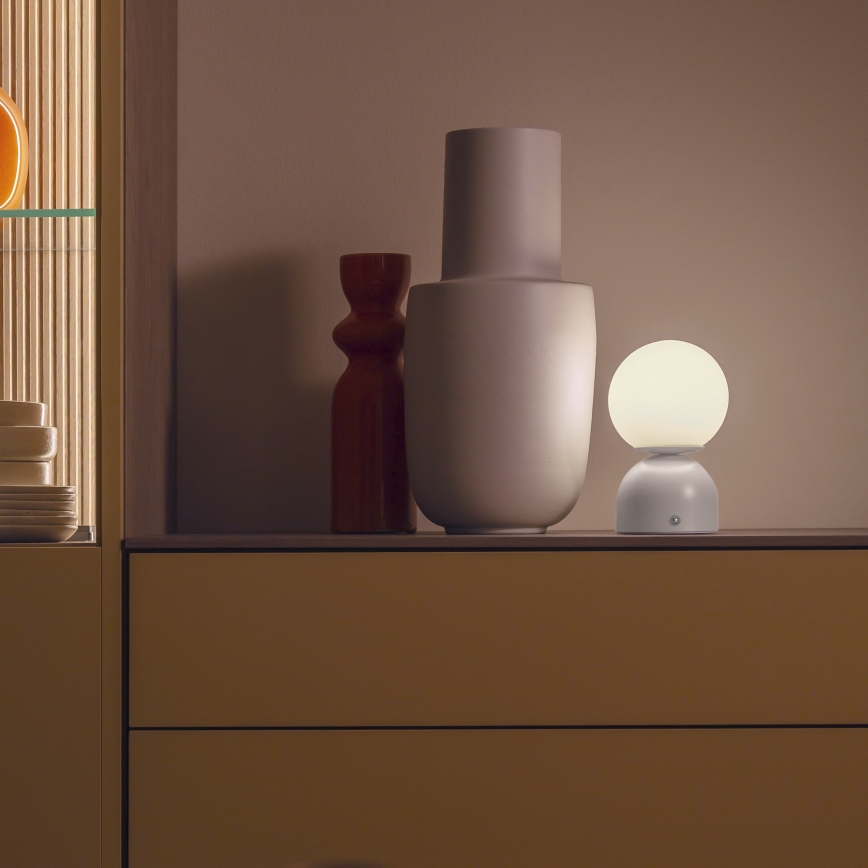 Schöner Wohnen 19218-39 - LED stolna lampa RUDI, prigušiva s dodirnim upravljanjem, punjiva, LED/1,2W/5V 3000-6000K 1200 mAh siva