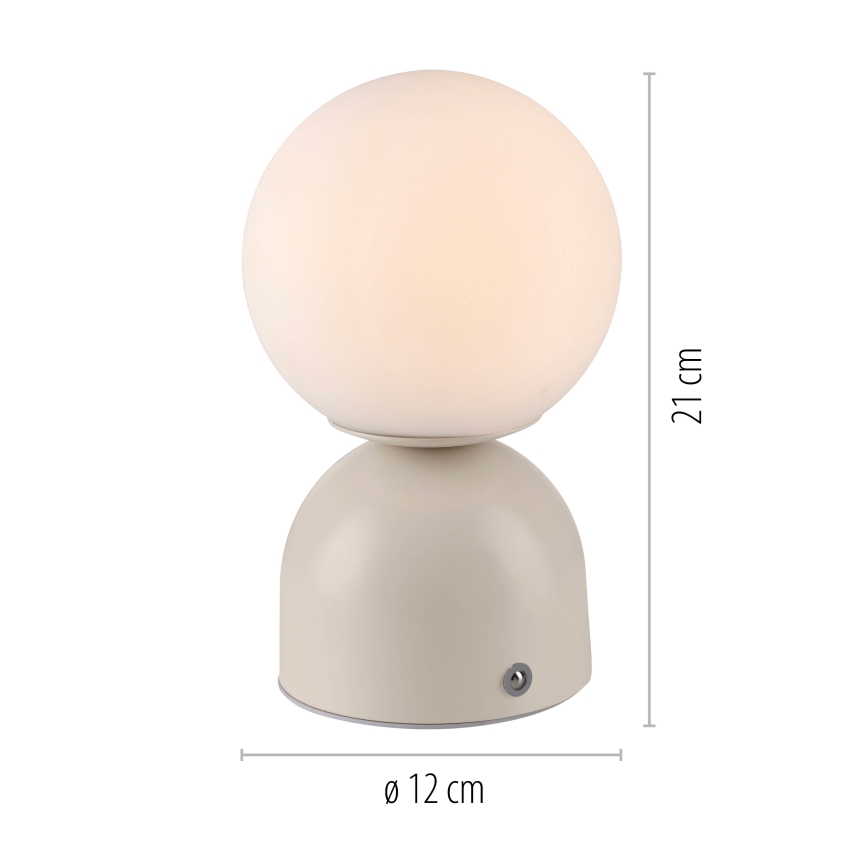 Schöner Wohnen 19218-39 - LED stolna lampa RUDI, prigušiva s dodirnim upravljanjem, punjiva, LED/1,2W/5V 3000-6000K 1200 mAh siva