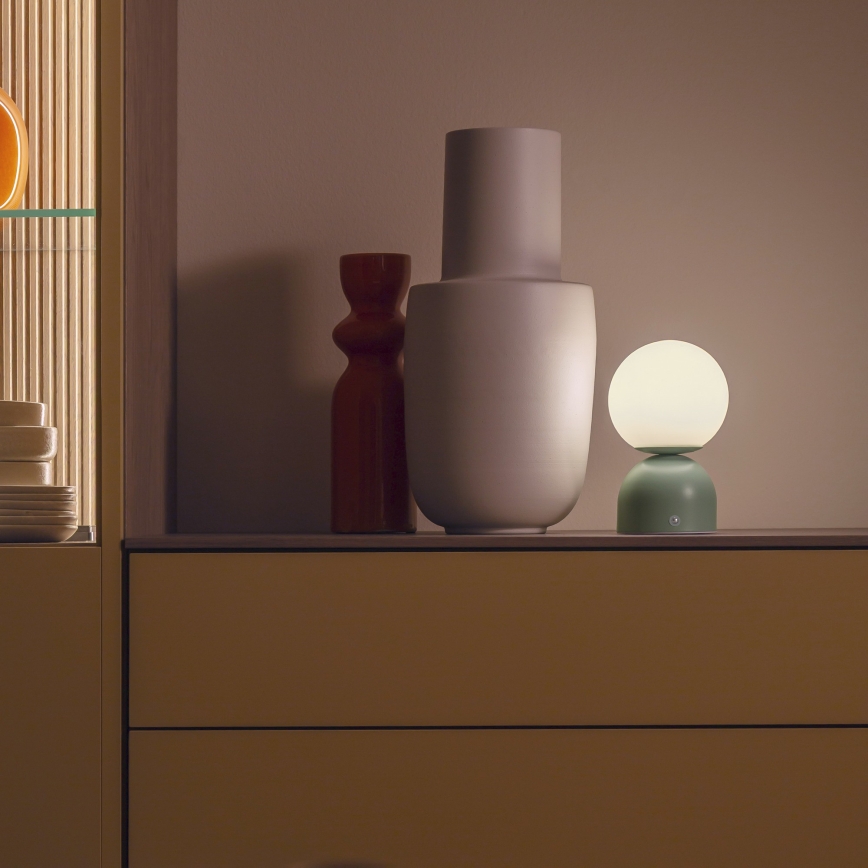 Schöner Wohnen 19218-43 - LED stolna lampa RUDI, punjiva, s dodirnim prigušivanjem, LED/1,2W/5V 3000-6000K 1200 mAh, zelena