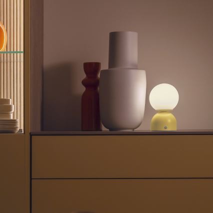 Schöner Wohnen 19218-81 - LED prigušiva dodirna punjiva stolna lampa RUDI LED/1,2W/5V 3000-6000K 1200 mAh žuta