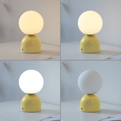 Schöner Wohnen 19218-81 - LED prigušiva dodirna punjiva stolna lampa RUDI LED/1,2W/5V 3000-6000K 1200 mAh žuta