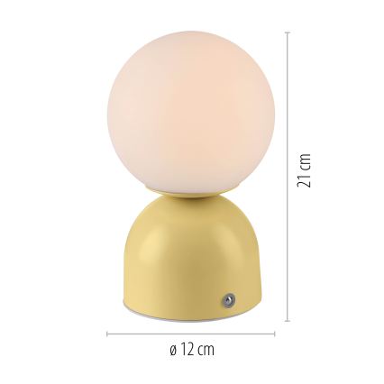 Schöner Wohnen 19218-81 - LED prigušiva dodirna punjiva stolna lampa RUDI LED/1,2W/5V 3000-6000K 1200 mAh žuta