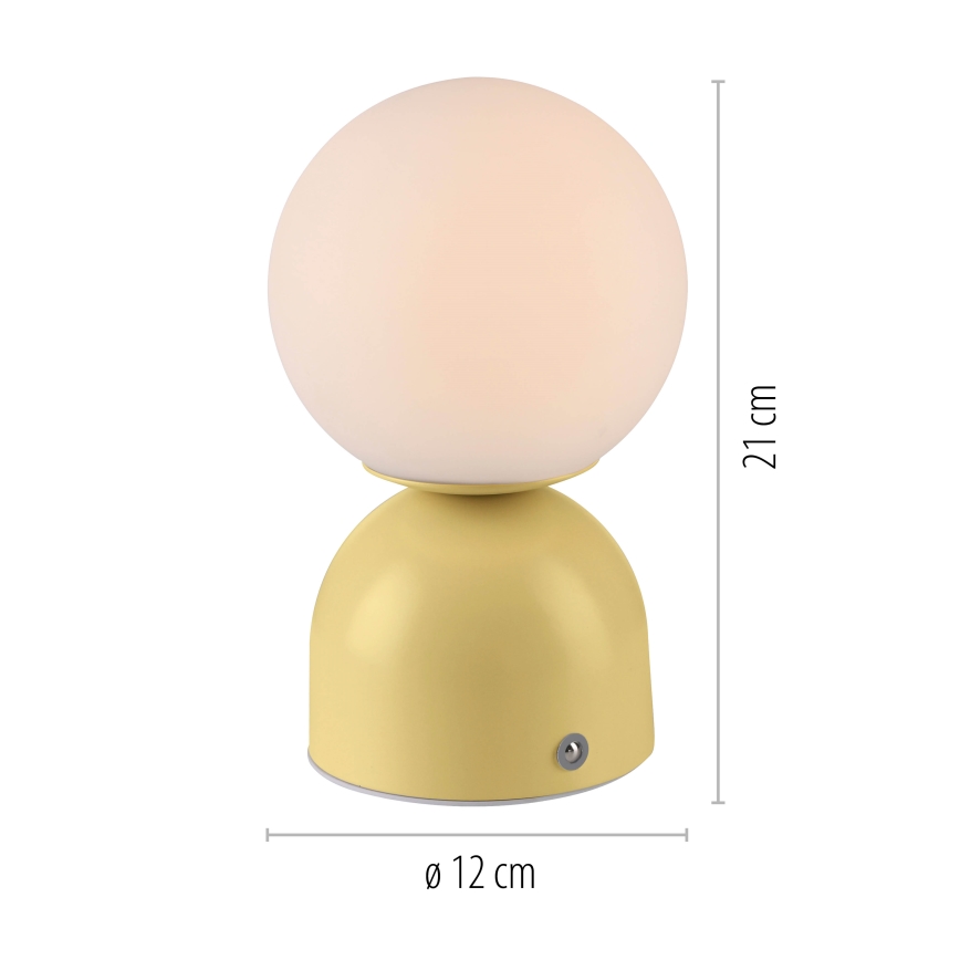 Schöner Wohnen 19218-81 - LED prigušiva dodirna punjiva stolna lampa RUDI LED/1,2W/5V 3000-6000K 1200 mAh žuta