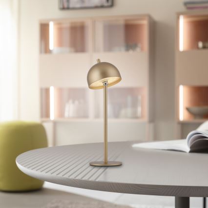 Schöner Wohnen 19244-12 - LED vanjska stolna lampa BELLIS, punjiva, s dodirnim prigušivanjem, LED/2,5 W/5 V, 2600 mAh, IP54, zlatna