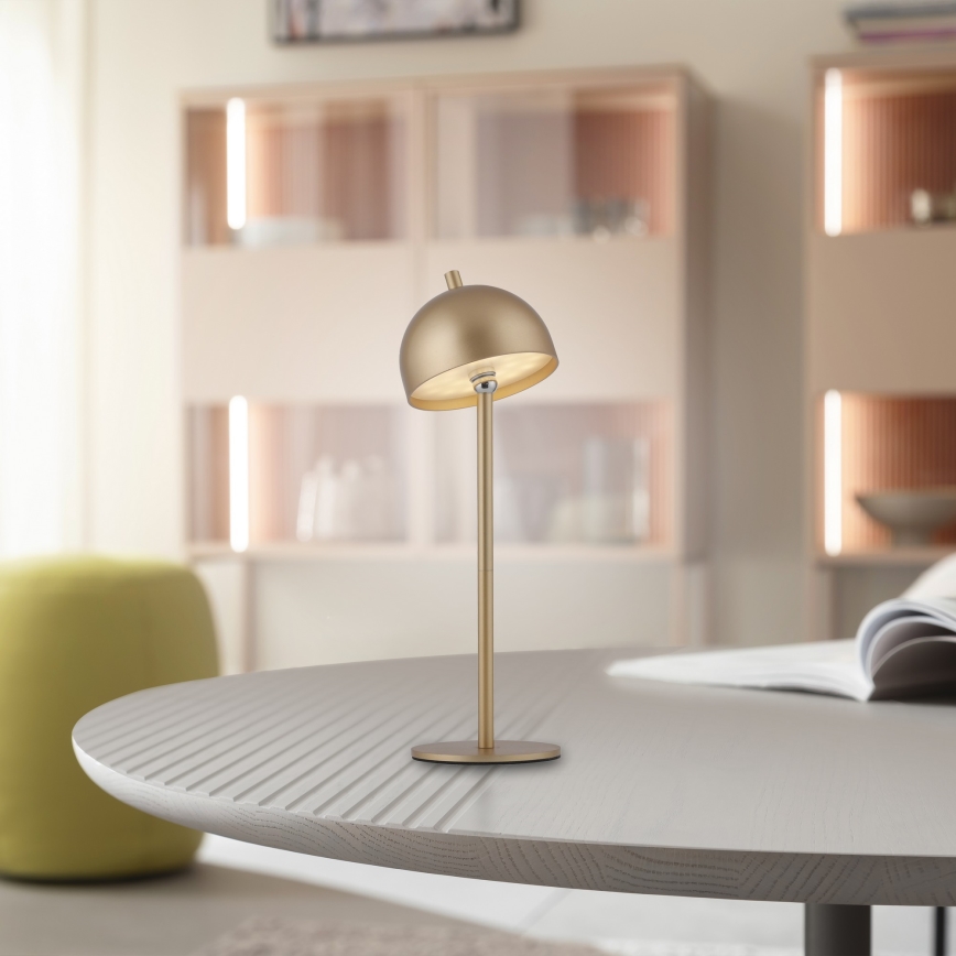 Schöner Wohnen 19244-12 - LED vanjska stolna lampa BELLIS, punjiva, s dodirnim prigušivanjem, LED/2,5 W/5 V, 2600 mAh, IP54, zlatna