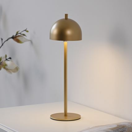 Schöner Wohnen 19244-12 - LED vanjska stolna lampa BELLIS, punjiva, s dodirnim prigušivanjem, LED/2,5 W/5 V, 2600 mAh, IP54, zlatna