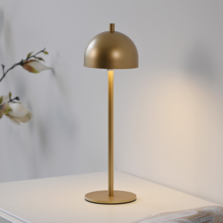 Schöner Wohnen 19244-12 - LED vanjska stolna lampa BELLIS, punjiva, s dodirnim prigušivanjem, LED/2,5 W/5 V, 2600 mAh, IP54, zlatna