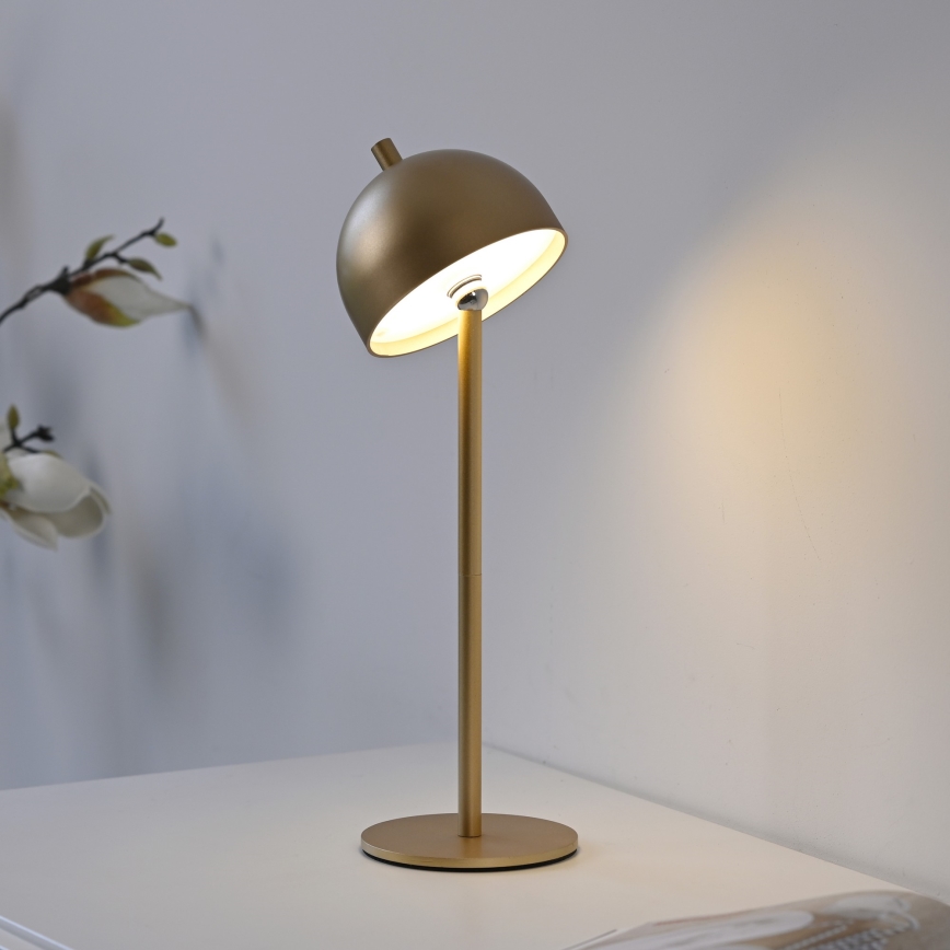 Schöner Wohnen 19244-12 - LED vanjska stolna lampa BELLIS, punjiva, s dodirnim prigušivanjem, LED/2,5 W/5 V, 2600 mAh, IP54, zlatna