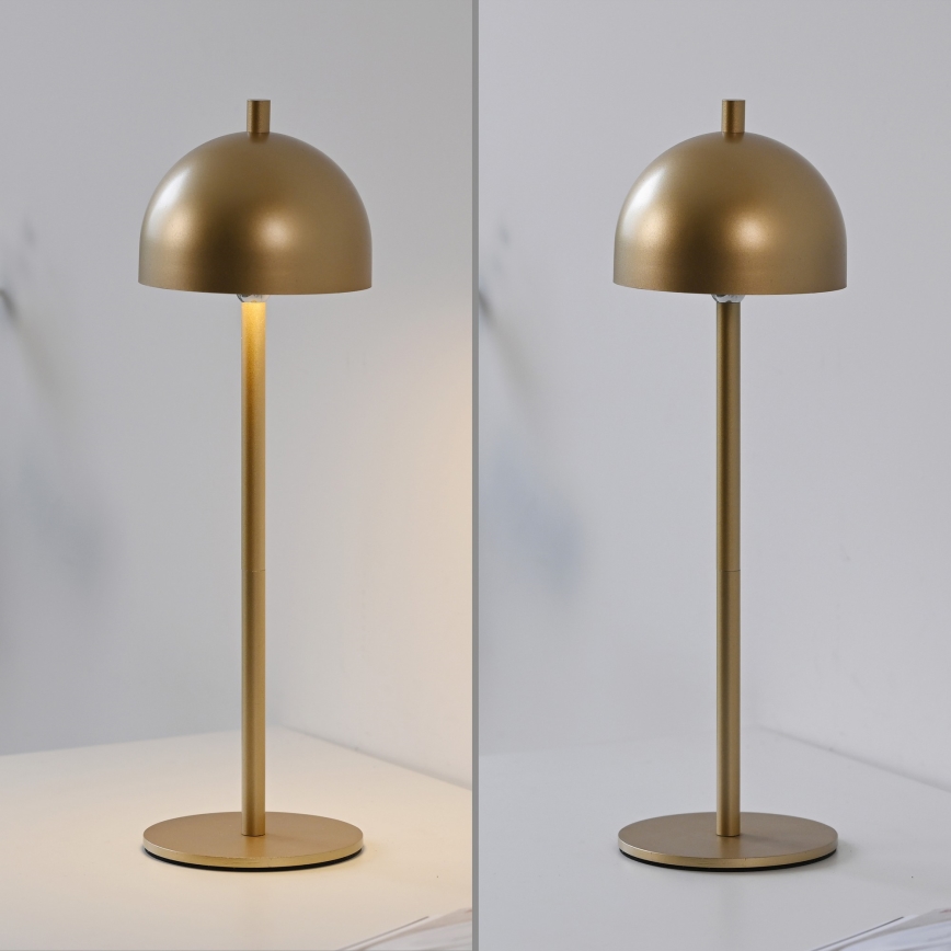 Schöner Wohnen 19244-12 - LED vanjska stolna lampa BELLIS, punjiva, s dodirnim prigušivanjem, LED/2,5 W/5 V, 2600 mAh, IP54, zlatna