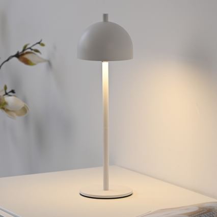 Schöner Wohnen 19244-16 - LED vanjska stolna svjetiljka BELLIS, punjiva, s upravljanjem na dodir i mogućnošću prigušivanja, LED/2,5W/5V, 2600 mAh, IP54, bijela
