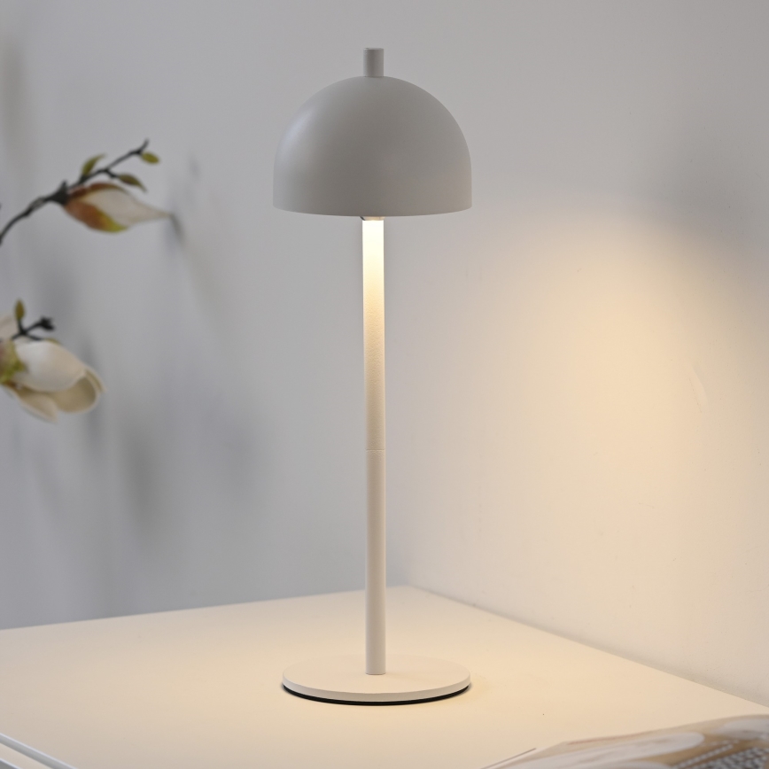 Schöner Wohnen 19244-16 - LED vanjska stolna svjetiljka BELLIS, punjiva, s upravljanjem na dodir i mogućnošću prigušivanja, LED/2,5W/5V, 2600 mAh, IP54, bijela